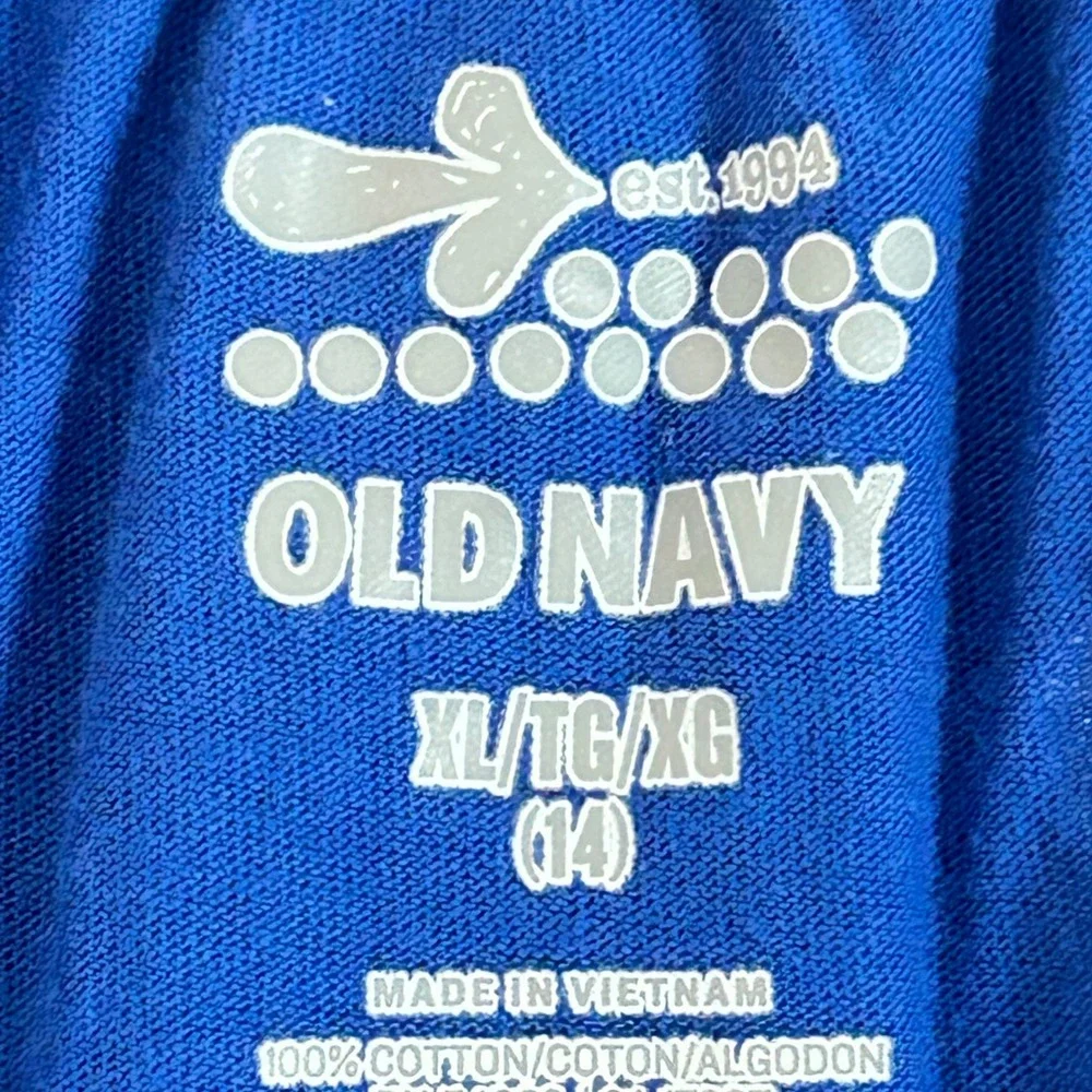 Old Navy Girls Blue Polka Dot Tiered Ruffle Cotton Jersey‎ Dress Size XL 14